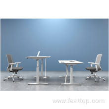 White Double Motor Electric Lift Table for Office